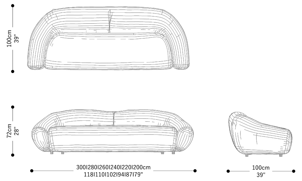 Image of the main dimensions of the product